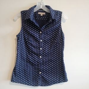 Banana Republic Polka Dot Button Up Blouse